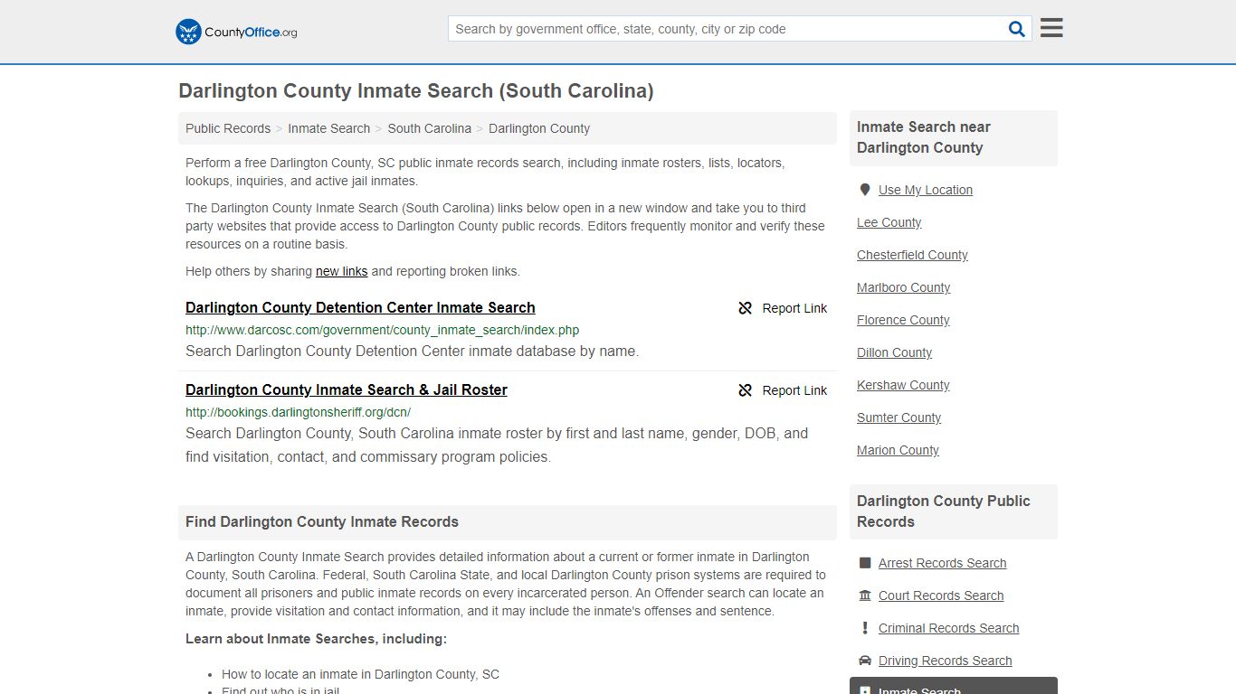 Inmate Search - Darlington County, SC (Inmate Rosters ...